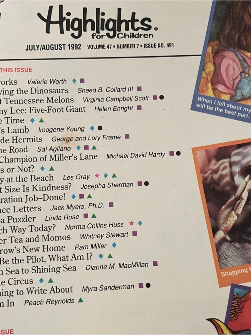 Kids Highlights For Children Magazine July August 1992 Blue Beach Cover
